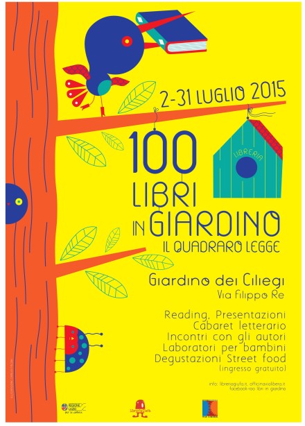 Officina Culturale Via Libera e Giufà Libreria Caffè presentano "100 libri in giardino - il Quadraro legge" - 2-31 luglio al Giardino dei Ciliegi insieme a Giufà libreria caffè -